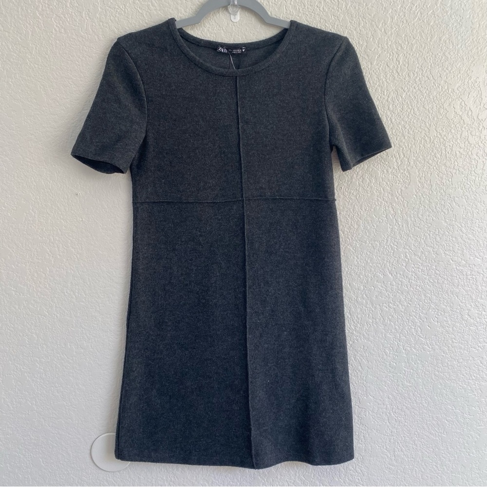 Zara Charcoal Sweater Mini Dress